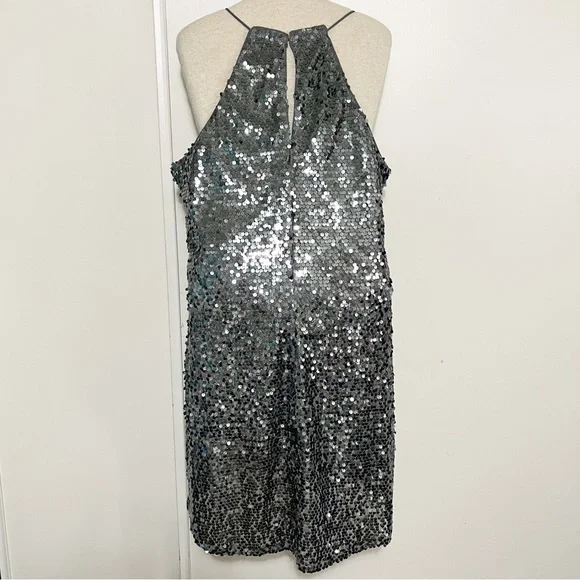 Express Sequined Gray Mini Dress - Picture 2 of 7